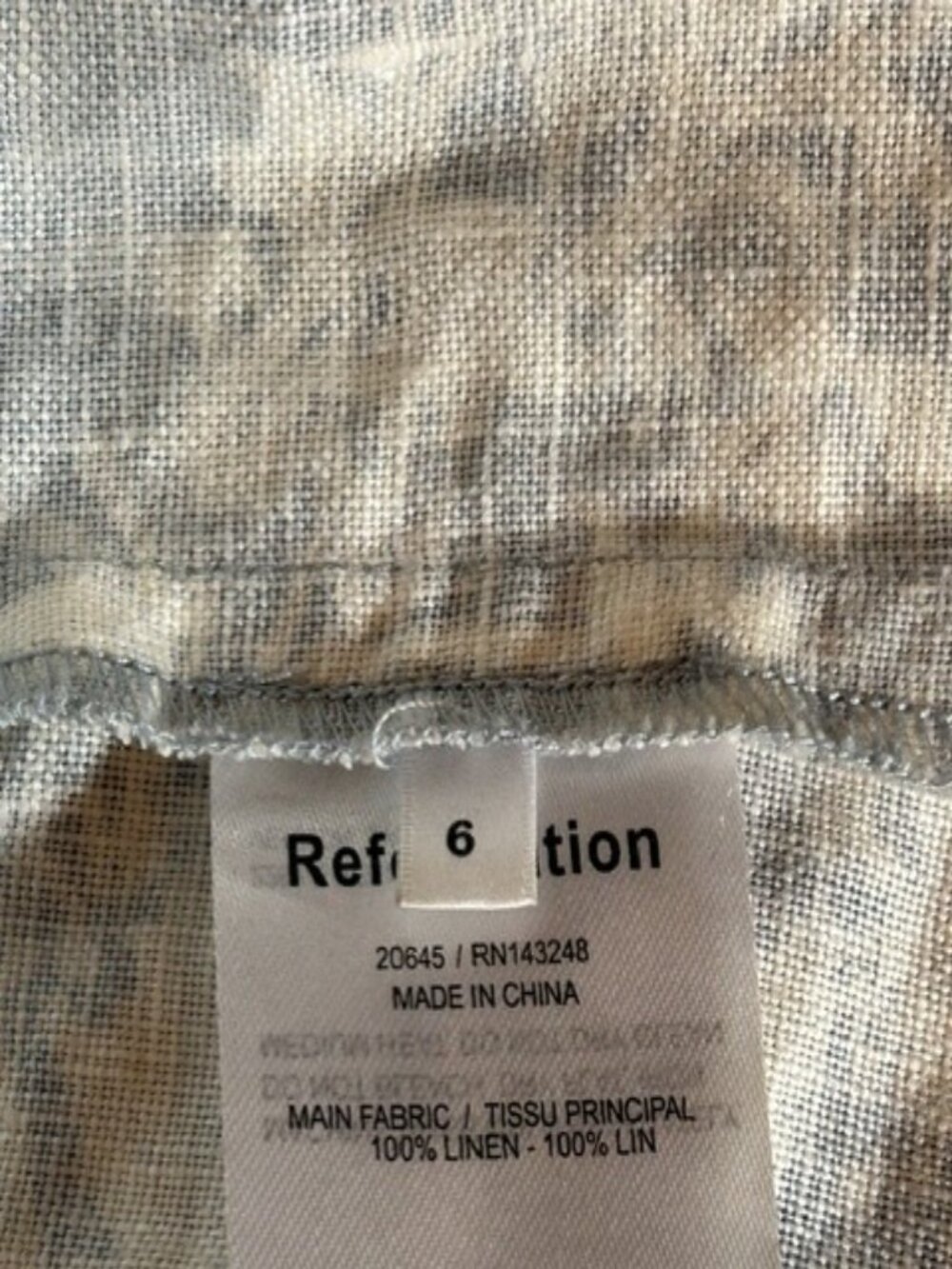 Reformation Blue White Floral Linen Two Piece Set Size 6 | 100% Linen | Crop Top - Picture 9 of 10